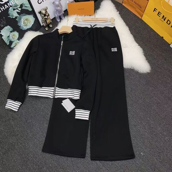 Miu Miu Tops - Miu Miu Black and White Striped Casual Suit, Size S.